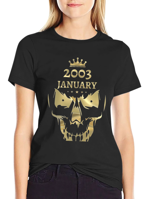 2003 January Skull Graphic T-Shirt