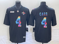 Men's New Orleans Saints Derek Carr #4 Black Player Game Jersey1