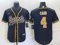 Men's New Orleans Saints Derek Carr #4 Black Game Jersey1 Joint Edition