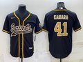 Men's New Orleans Saints Alvin Kamara #41 Black Game Jersey1 Joint Edition