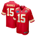 Men's Kansas City Chiefs Patrick Mahomes #15 Red Super Bowl LVII Patch Game Jersey1